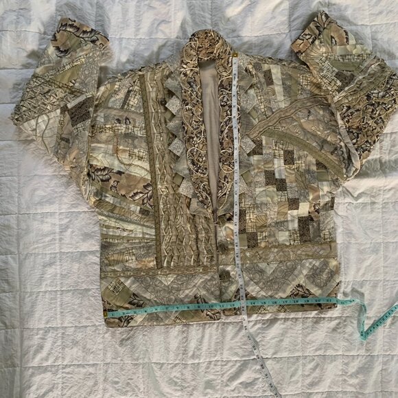 Handcrafted Embellished Quilted Jacket Size XL - Picture 13 of 14